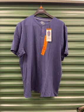 Haggar Men's Navy Short Sleeve Henley Tee